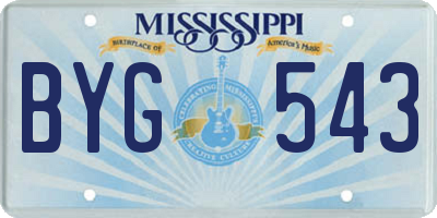 MS license plate BYG543