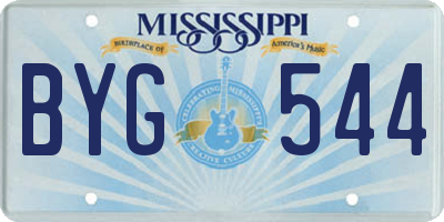 MS license plate BYG544