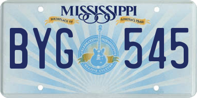 MS license plate BYG545