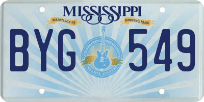 MS license plate BYG549