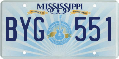 MS license plate BYG551