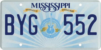 MS license plate BYG552