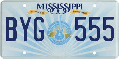 MS license plate BYG555