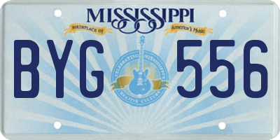 MS license plate BYG556
