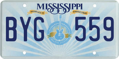 MS license plate BYG559
