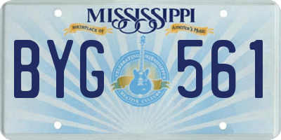 MS license plate BYG561