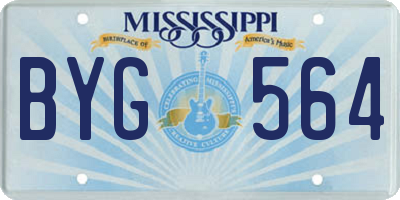 MS license plate BYG564