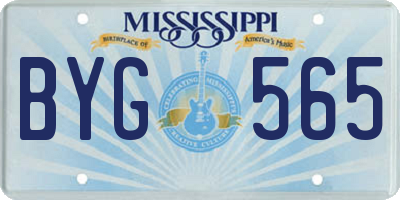 MS license plate BYG565