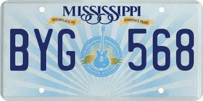 MS license plate BYG568