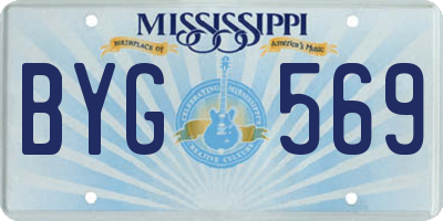 MS license plate BYG569