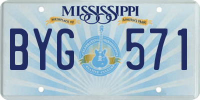 MS license plate BYG571
