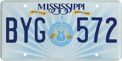 MS license plate BYG572