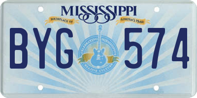 MS license plate BYG574