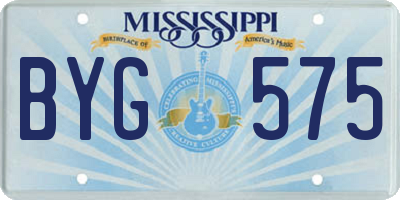 MS license plate BYG575