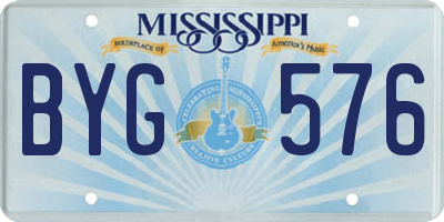 MS license plate BYG576