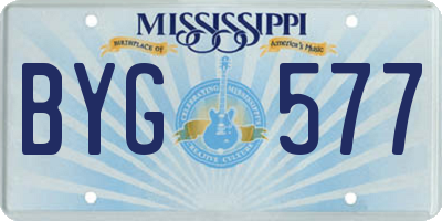 MS license plate BYG577