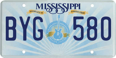 MS license plate BYG580