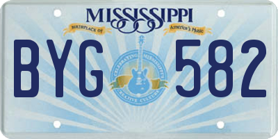 MS license plate BYG582