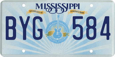 MS license plate BYG584