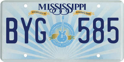 MS license plate BYG585