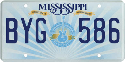 MS license plate BYG586