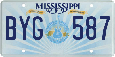 MS license plate BYG587