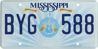 MS license plate BYG588