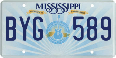 MS license plate BYG589