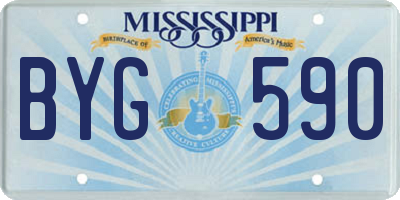 MS license plate BYG590