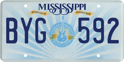 MS license plate BYG592