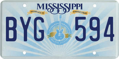 MS license plate BYG594