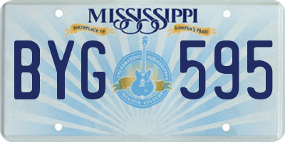 MS license plate BYG595