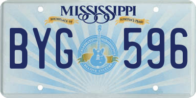 MS license plate BYG596
