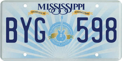 MS license plate BYG598