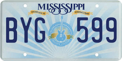 MS license plate BYG599