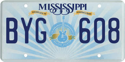 MS license plate BYG608