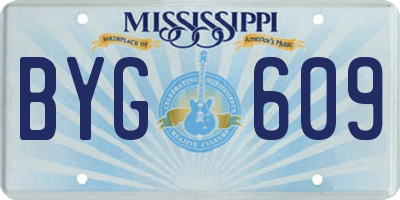 MS license plate BYG609