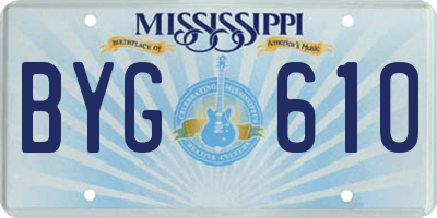 MS license plate BYG610