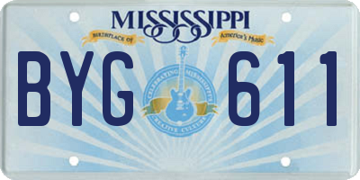 MS license plate BYG611