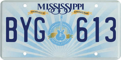 MS license plate BYG613