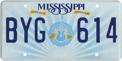 MS license plate BYG614