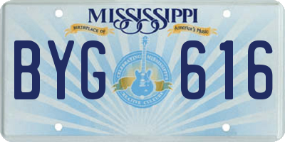 MS license plate BYG616