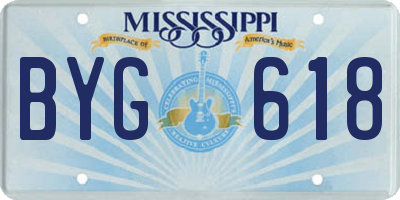 MS license plate BYG618