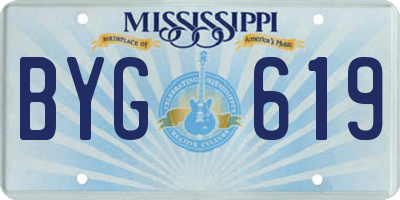 MS license plate BYG619