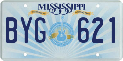 MS license plate BYG621