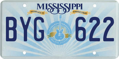 MS license plate BYG622