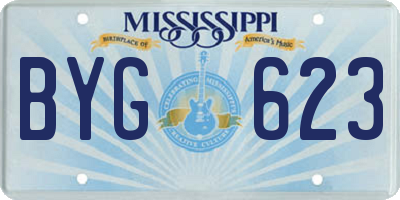 MS license plate BYG623