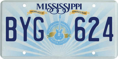 MS license plate BYG624