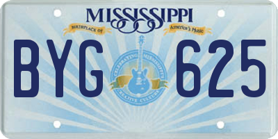 MS license plate BYG625