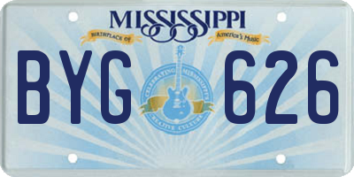 MS license plate BYG626